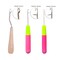 5 Pcs Hair Crochet Hook Bent Latch Hook Crochet Needle Set Tool Knitting Ventilating Needles for Hair Extension 1 Wooden Bent Latch Hook and 4 Size Plastic Latch Hook